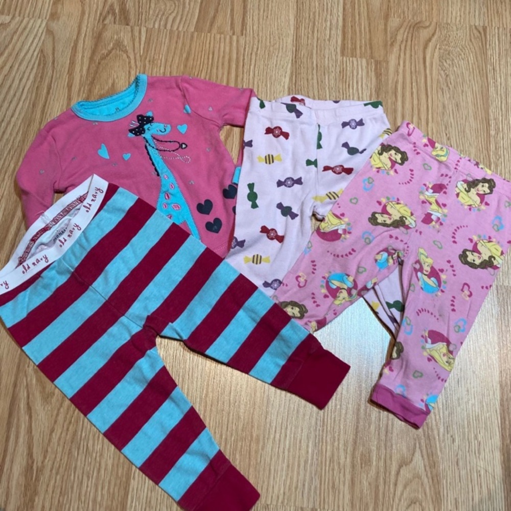 4 piece pajama pants top baby girl